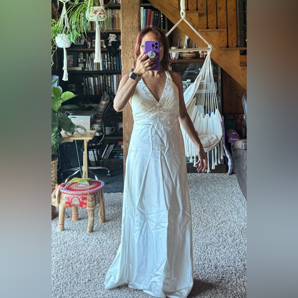 Oleg Cassini beautiful white long dress